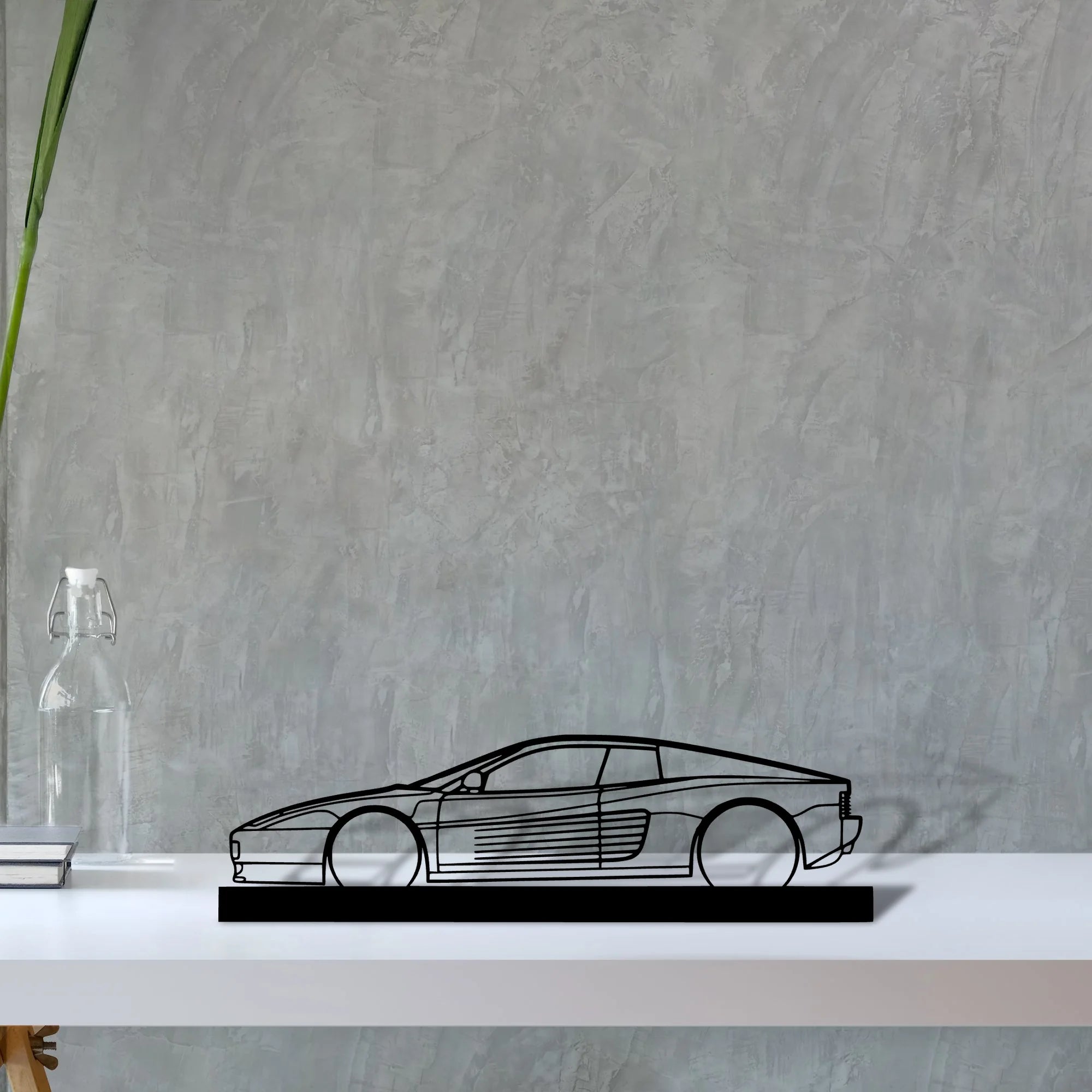 testarossa Silhouette Metal Art Stand - Aero Silhouette