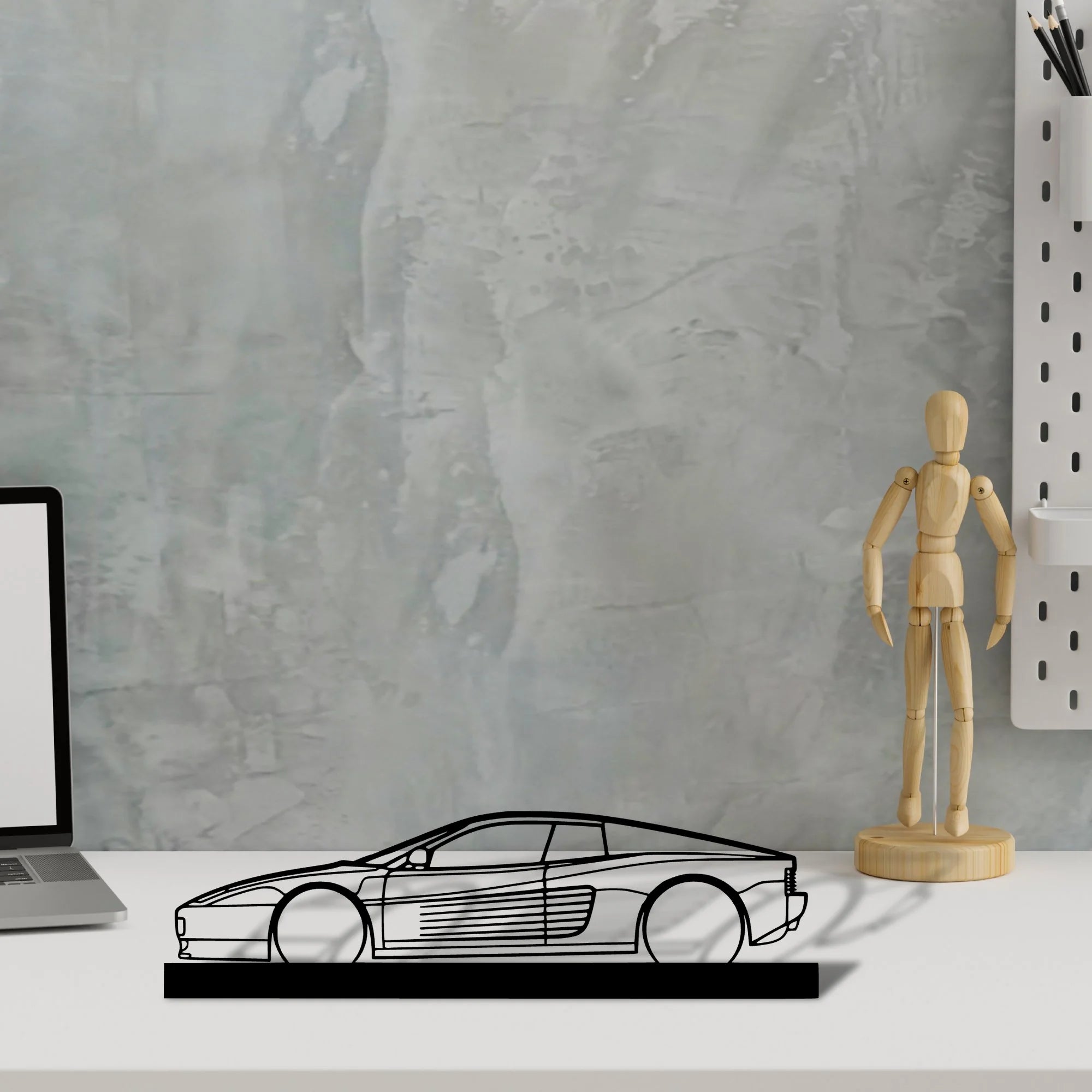 testarossa Silhouette Metal Art Stand - Aero Silhouette