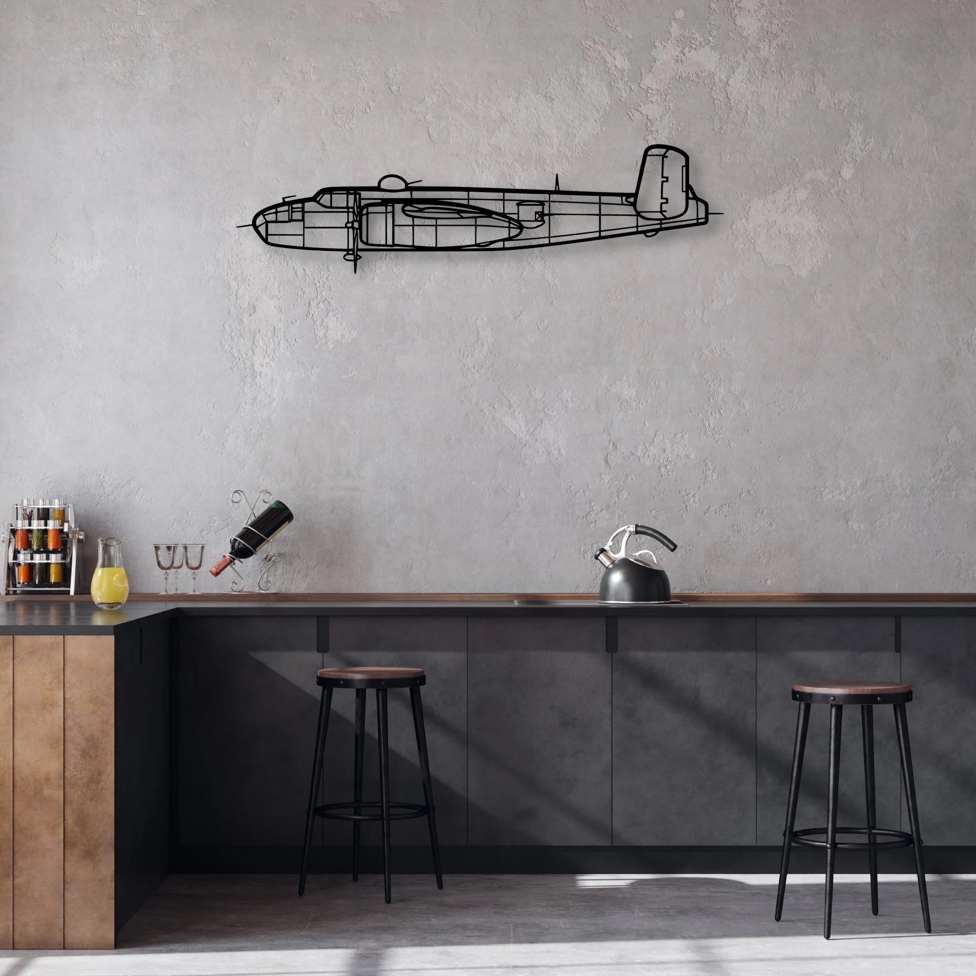Tornado 4 Classic Aircraft Silhouette Metal Wall Art - Aviation Hangar Decor