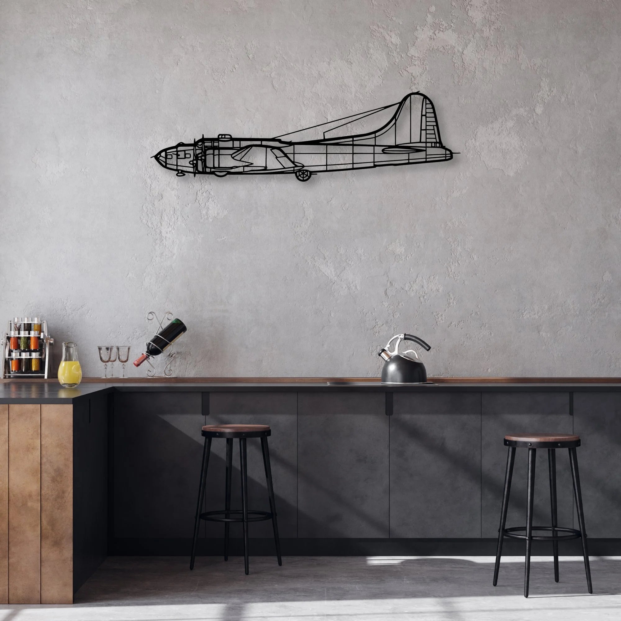 Tornado 9 Classic Aircraft Silhouette Metal Wall Art - Aviation Hangar Decor