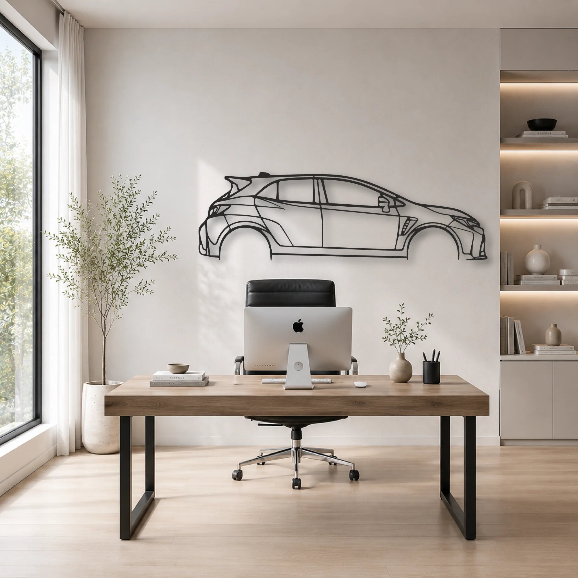 Toyota Corolla GR Classic Silhouette Metal Wall Art - Automotive Garage Decor