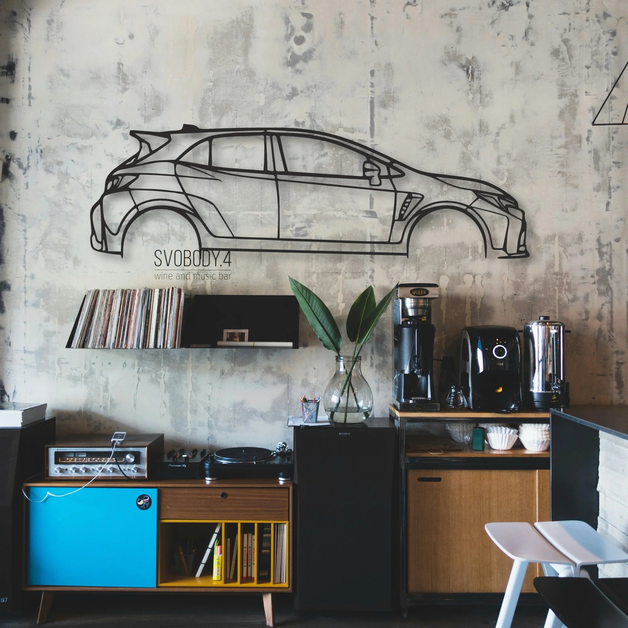 Toyota Corolla GR Classic Silhouette Metal Wall Art - Automotive Garage Decor