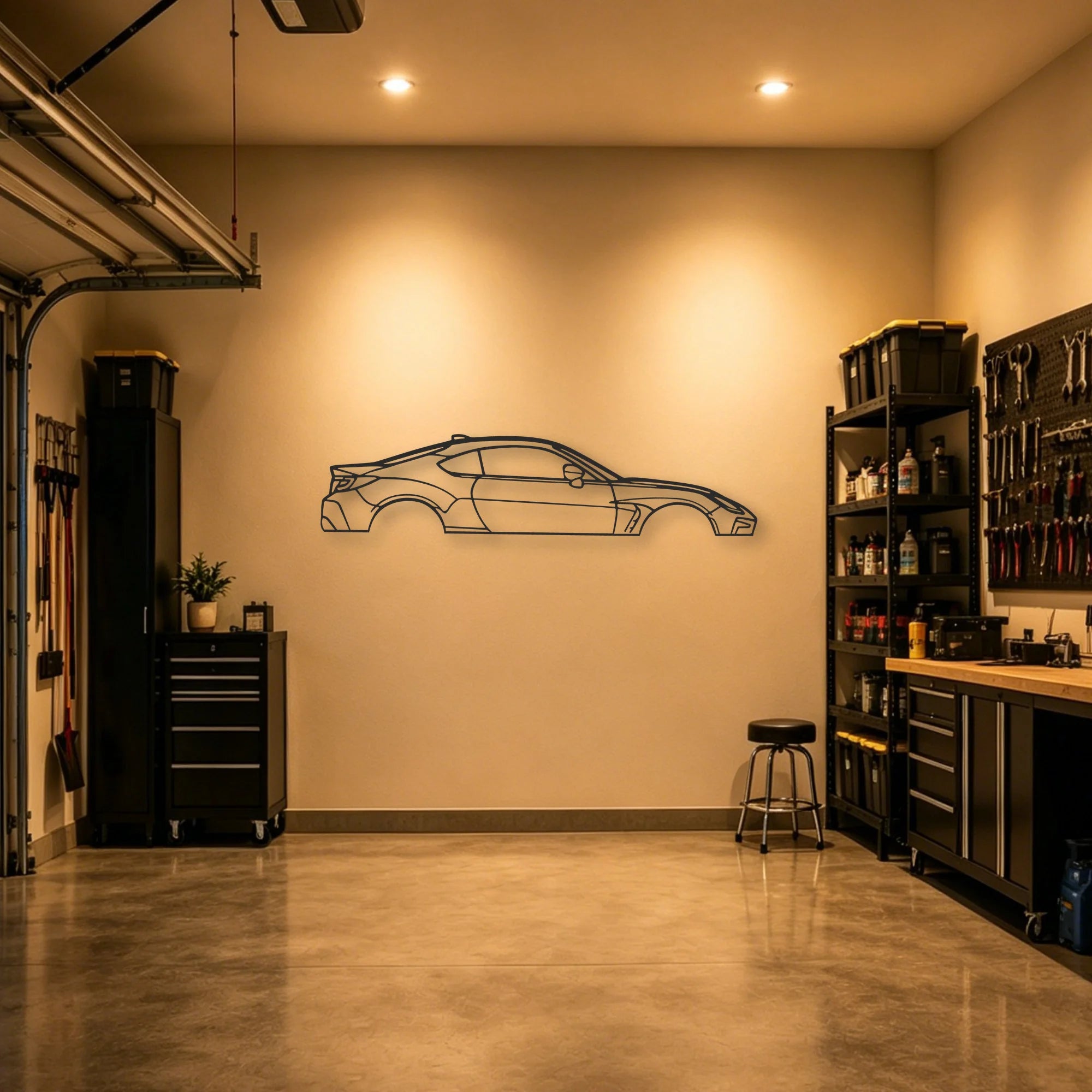 Toyota GR86 Classic Silhouette Metal Wall Art - Automotive Garage Decor