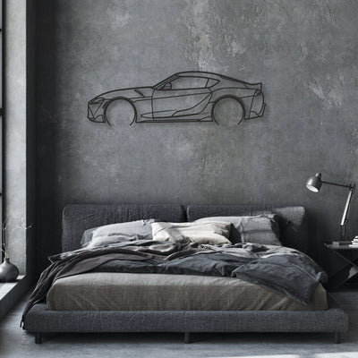 toyota gr supra Classic Silhouette Metal Wall Art - Automotive Garage Decor
