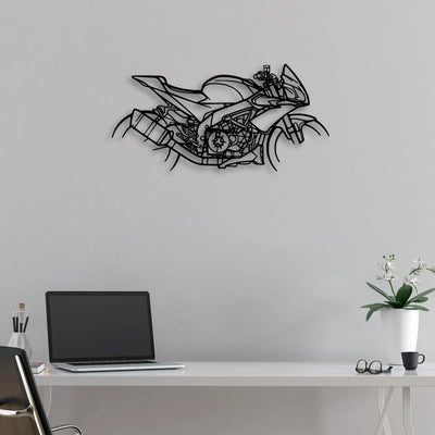 Tuono 2018 2 Classic Motorcycle Silhouette Metal Wall Art - Moto Garage Decor
