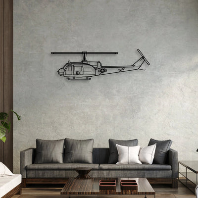 UH-1 Med Classic Aircraft Silhouette Metal Wall Art - Aviation Hangar Decor