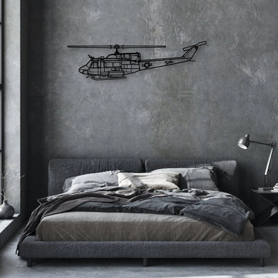 UH-1N Huey Classic Aircraft Silhouette Metal Wall Art - Aviation Hangar Decor