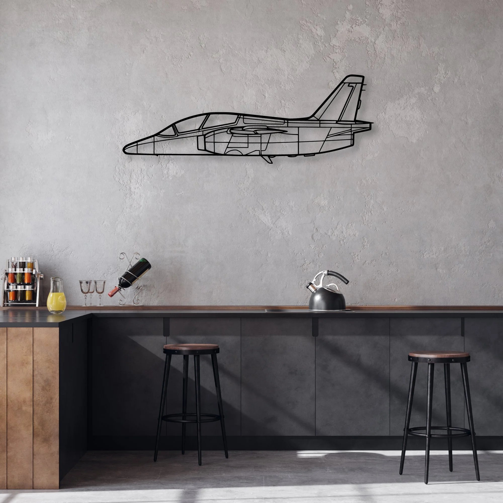 WT9 Dynamic Classic Aircraft Silhouette Metal Wall Art - Aviation Hangar Decor