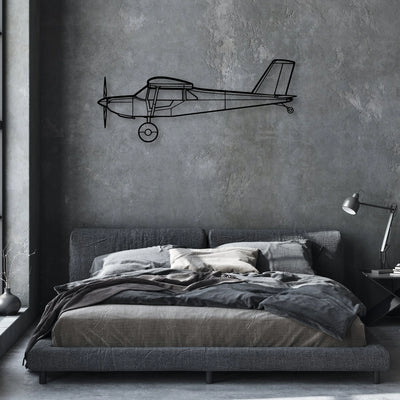 YAK-18T Classic Aircraft Silhouette Metal Wall Art - Aviation Hangar Decor
