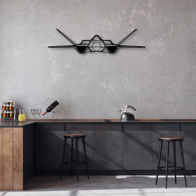 YF-23 Classic Aircraft Silhouette Metal Wall Art - Aviation Hangar Decor