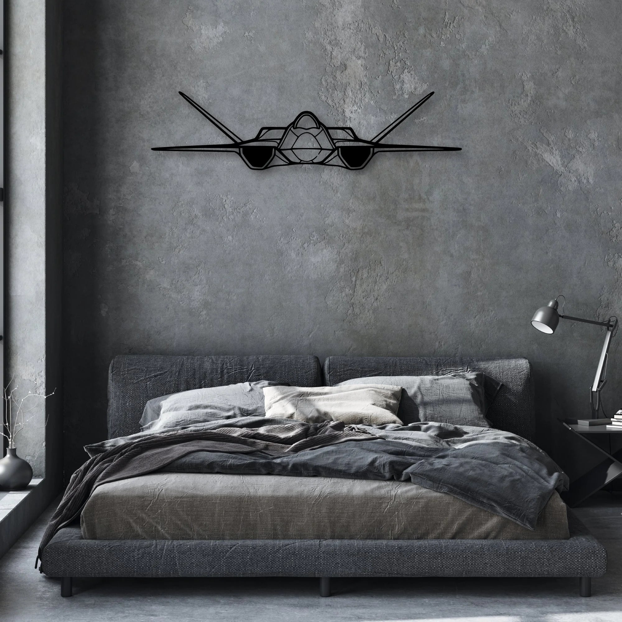 YF-23 Classic Aircraft Silhouette Metal Wall Art - Aviation Hangar Decor
