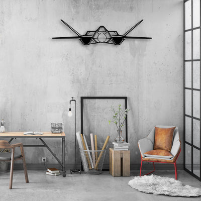 YF-23 Classic Aircraft Silhouette Metal Wall Art - Aviation Hangar Decor